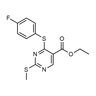 Ethyl 4-((4-fluorophenyl)thio)-2-(methylthio)pyrimidine-5-carboxylate|CS-0575589