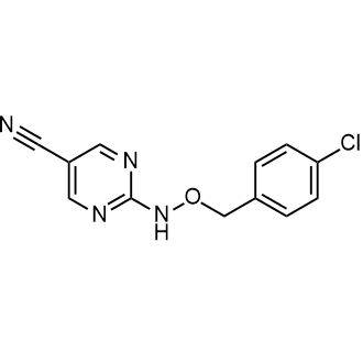 2-(((4-Chlorobenzyl)oxy)amino)pyrimidine-5-carbonitrile|CS-0581296
