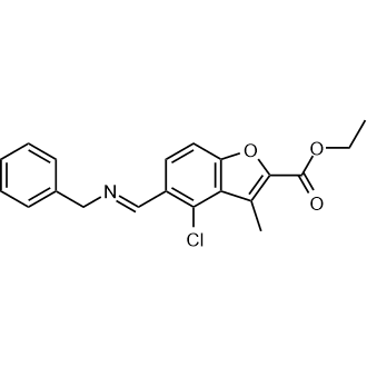 Ethyl 5-((benzylimino)methyl)-4-chloro-3-methylbenzofuran-2-carboxylate|CS-0581555
