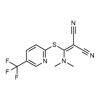 2-((Dimethylamino)((5-(trifluoromethyl)pyridin-2-yl)thio)methylene)malononitrile|CS-0581629