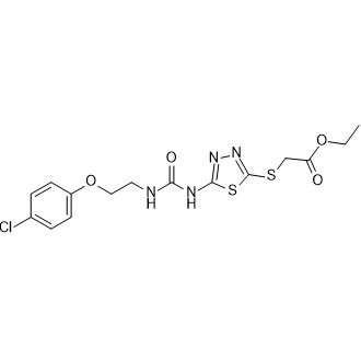 Ethyl 2-((5-(3-(2-(4-chlorophenoxy)ethyl)ureido)-1,3,4-thiadiazol-2-yl)thio)acetate|CS-0588988