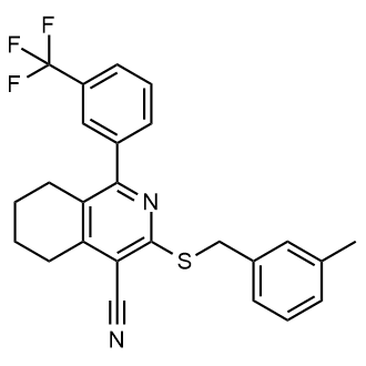 3-((3-Methylbenzyl)thio)-1-(3-(trifluoromethyl)phenyl)-5,6,7,8-tetrahydroisoquinoline-4-carbonitrile|CS-0589831