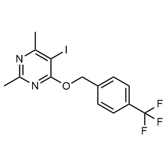 5-Iodo-2,4-dimethyl-6-((4-(trifluoromethyl)benzyl)oxy)pyrimidine|CS-0589923