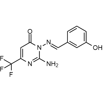 (E)-2-amino-3-((3-hydroxybenzylidene)amino)-6-(trifluoromethyl)pyrimidin-4(3H)-one|CS-0592723