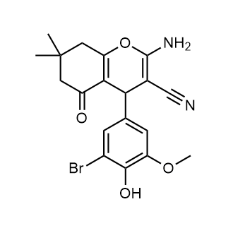 2-Amino-4-(3-bromo-4-hydroxy-5-methoxyphenyl)-7,7-dimethyl-5-oxo-5,6,7,8-tetrahydro-4H-chromene-3-carbonitrile|CS-0605551