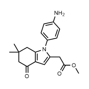 Methyl 2-(1-(4-aminophenyl)-6,6-dimethyl-4-oxo-4,5,6,7-tetrahydro-1H-indol-2-yl)acetate|CS-0607558
