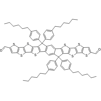 7,7,15,15-Tetrakis(4-hexylphenyl)-7,15-dihydrobisthieno[2′′,3′′:4′,5′]thieno[2′,3′:4,5]thieno[2,3-d:2′,3′-d′]-s-indaceno[1,2-b:5,6-b′]dithiophene-2,10-dicarboxaldehyde|CS-0614843