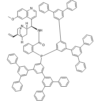 2-(Bis(5',5'''-diphenyl-[1,1':3',1'':3'',1''':3''',1''''-quinquephenyl]-5''-yl)phosphino)-N-((R)-(6-methoxyquinolin-4-yl)((1S,2R,4S,5R)-5-vinylquinuclidin-2-yl)methyl)benzamide|CS-0615051