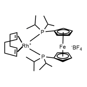 Rhodium(1+), [1,1′-bis[bis(1-methylethyl)phosphino-κP]ferrocene][(1,2,5,6-η)-1,5-cyclooctadiene]-, tetrafluoroborate(1-) 1:1|CS-0615388
