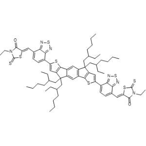 5,5′-[[4,4,9,9-Tetrakis(2-ethylhexyl)-4,9-dihydro-s-indaceno[1,2-b:5,6-b′]dithiophene-2,7-diyl]bis(2,1,3-benzothiadiazole-7,4-diylmethylidyne)]bis[3-ethyl-2-thioxo-4-thiazolidinone]|CS-0618310