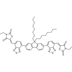 5,5′-[(9,9-Dioctyl-9H-fluorene-2,7-diyl)bis(2,1,3-benzothiadiazole-7,4-diylmethylidyne)]bis[3-ethyl-2-thioxo-4-thiazolidinone]|CS-0618426