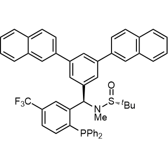 (R)-N-((R)-(3,5-Di(naphthalen-2-yl)phenyl)(2-(diphenylphosphanyl)-5-(trifluoromethyl)phenyl)methyl)-N,2-dimethylpropane-2-sulfinamide|CS-0620110