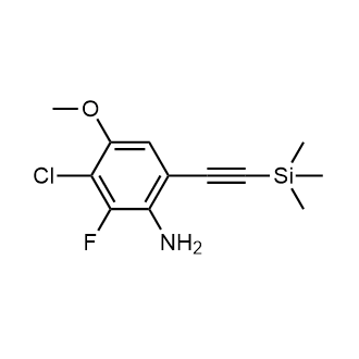 3-Chloro-2-fluoro-4-methoxy-6-((trimethylsilyl)ethynyl)aniline|CS-0626834