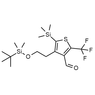 4-(2-((tert-Butyldimethylsilyl)oxy)ethyl)-2-(trifluoromethyl)-5-(trimethylsilyl)thiophene-3-carbaldehyde|CS-0627298