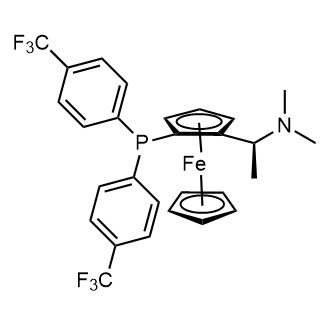 Ferrocene, 1-[bis[4-(trifluoromethyl)phenyl]phosphino]-2-[(1R)-1-(dimethylamino)ethyl]-, (1R)-|CS-0628502