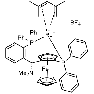Ruthenium(1+), (acetonitrile)[(2S)-1-[(S)-(dimethylamino)[2-(diphenylphosphino-κP)phenyl]methyl]-2-(diphenylphosphino-κP)ferrocene][(1,2,3,4,5-η)-2,4-dimethyl-2,4-pentadien-1-yl]-, tetrafluoroborate|CS-0628526