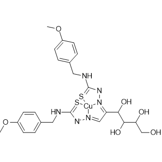 Arabino-Hexos-2-ulose, bis[[[[(4-methoxyphenyl)methyl]amino]thioxomethyl]hydrazone], copper complex|CS-0634109