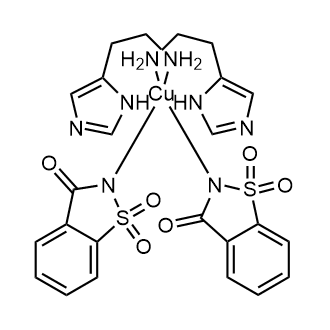 Bis(Bis[(1,2-benzisothiazol-3(2H)-one-κN2) 1,1-dioxidato]bis(1H-imidazole-5-ethanamine-κN1,κN5)copper)bis(saccharinato)copper(II)|CS-0634152