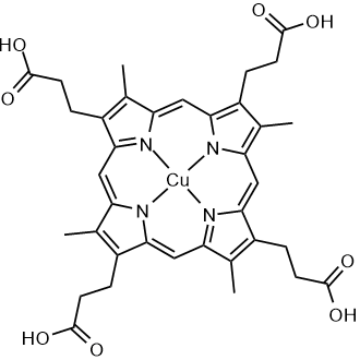 21H,23H-Porphine-2,7,12,17-tetrapropanoic acid, 3,8,13,18-tetramethyl-, copper complex|CS-0634352