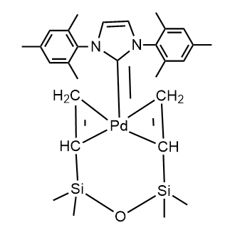 Palladium, [1,3-bis(η2-ethenyl)-1,1,3,3-tetramethyldisiloxane][1,3-dihydro-1,3-bis(2,4,6-trimethylphenyl)-2H-imidazol-2-ylidene]-|CS-0634781