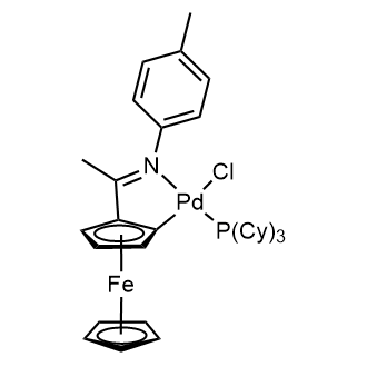 Chloro[2-[1-[(4-methylphenyl)imino-κN]ethyl]ferrocenyl-κC](tricyclohexylphosphine)palladium|CS-0635541