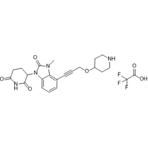 3-(3-Methyl-2-oxo-4-(3-(piperidin-4-yloxy)prop-1-yn-1-yl)-2,3-dihydro-1H-benzo[d]imidazol-1-yl)piperidine-2,6-dione 2,2,2-trifluoroacetate|CS-0636845