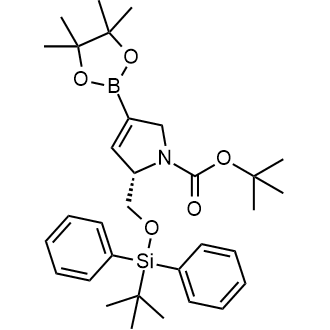 tert-Butyl (S)-2-(((tert-butyldiphenylsilyl)oxy)methyl)-4-(4,4,5,5-tetramethyl-1,3,2-dioxaborolan-2-yl)-2,5-dihydro-1H-pyrrole-1-carboxylate|CS-0637913