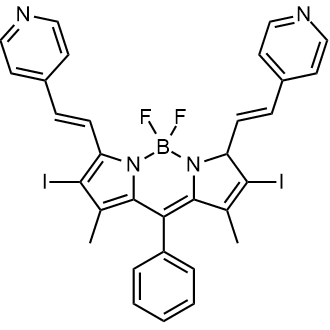 5,5-Difluoro-2,8-diiodo-1,9-dimethyl-10-phenyl-3,7-bis((E)-2-(pyridin-4-yl)vinyl)-5H-4l4,5l4-dipyrrolo[1,2-c:2',1'-f][1,3,2]diazaborinine|CS-0638601