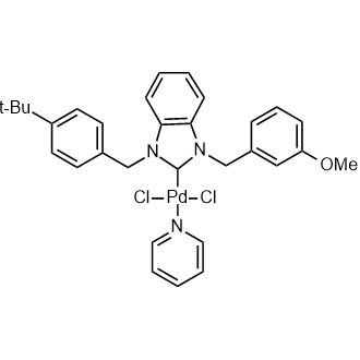 Dichloro[1-[[4-(1,1-dimethylethyl)phenyl]methyl]-1,3-dihydro-3-[(3-methoxyphenyl)methyl]-2H-benzimidazol-2-ylidene](pyridine)palladium|CS-0639368