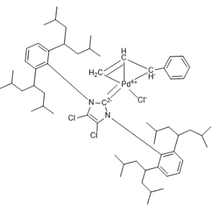[1,3-Bis[2,6-bis[3-methyl-1-(2-methylpropyl)butyl]phenyl]-4,5-dichloro-1,3-dihydro-2H-imidazol-2-ylidene]chloro[(1,2,3-η)-1-phenyl-2-propen-1-yl]-Palladium|CS-0639654
