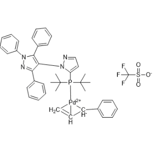 [5-[Bis(1,1-dimethylethyl)phosphino-κP]-1',3',5'-triphenyl-1,4'-bi-1H-pyrazole][(1,2,3-η)-1-phenyl-2-propen-1-yl]-Palladium(1+),1,1,1-trifluoromethanesulfonate(1:1)|CS-0639699