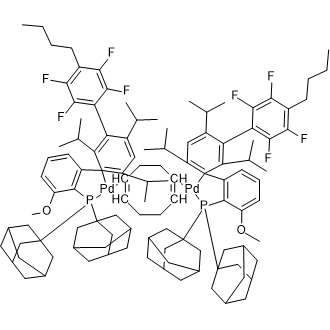 Palladium,bis[[4''-butyl-2'',3'',5'',6''-tetrafluoro-3-methoxy-2',4',6'-tris(1-methylethyl)[1,1':3',1''-terphenyl]-2-yl-κC1']bis(tricyclo[3.3.1.13,7]dec-1-yl)phosphine-κP][μ-[(1,2-η:5,6-η)-1,5-cyclooctadiene]]di-,stereoisomer|CS-0639712