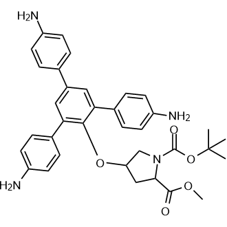 1-(Tert-butyl)2-methyl(2S,4R)-4-((4,4''-diamino-5'-(4-aminophenyl)-[1,1':3',1''-terphenyl]-4'-yl)oxy)pyrrolidine-1,2-dicarboxylate|CS-0640031