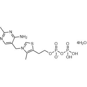 Thiazolium, 3-[(4-amino-2-methyl-5-pyrimidinyl)methyl]-4-methyl-5-(4,6,6-trihydroxy-4,6-dioxido-3,5-dioxa-4,6-diphosphahex-1-yl)-, inner salt, hydrate 1:4|CS-0640773