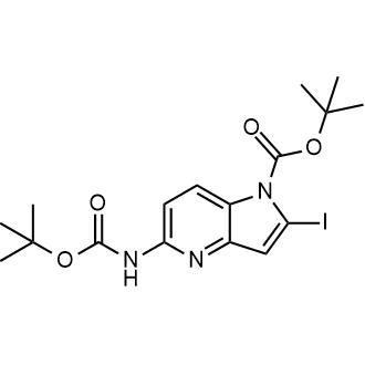 tert-Butyl 5-((tert-butoxycarbonyl)amino)-2-iodo-1H-pyrrolo[3,2-b]pyridine-1-carboxylate|CS-0641758