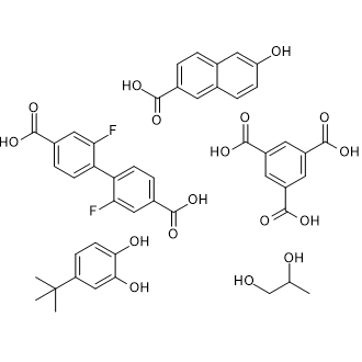 2,2'-Difluoro-[1,1'-biphenyl]-4,4'-dicarboxylic acid compound with 6-hydroxy-2-naphthoic acid and benzene-1,3,5-tricarboxylic acid and 4-(tert-butyl)benzene-1,2-diol and propane-1,2-diol 1:1:1:1:1|CS-0642365