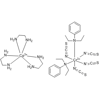 Cobalt(3+), tris(1,2-ethanediamine-N,N′)-, (OC-6-11)-, tris[bis(N,N-diethylbenzenamine)tetrakis(thiocyanato-N)chromate(1-)]|CS-0642630