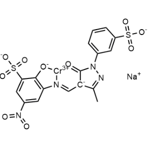 Chromate(1-), [3-[[[4,5-dihydro-3-methyl-5-(oxo-κO)-1-(3-sulfophenyl)-1H-pyrazol-4-yl]methylene]amino-κN]-2-(hydroxy-κO)-5-nitrobenzenesulfonato(4-)]-, sodium 1:1|CS-0642636