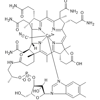 Cobinic acid-abcdg-pentamide, Co-(cyano-κC)-, dihydrogen phosphate (ester), inner salt, 3′-ester with 5,6-dimethyl-1-α-D-ribofuranosyl-1H-benzimidazole-κN3|CS-0642638