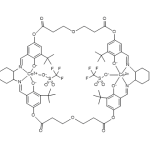 Cobalt, [μ-[(4aS,27aS,31aS,54aS)-9,23,36,50-tetrakis(1,1-dimethylethyl)-1,2,3,4,4a,14,15,17,18,27a,28,29,30,31,31a,41,42,44,45,54a-eicosahydro-8,24,35,51-tetra(hydroxy-κO)-7,11:21,25:34,38:48,52-tetrametheno-13H,19H,40H,46H-dibenzo[q,p1][1,5,9,26,30,34,16,19,41,44]hexaoxatetraazacyclopentacontine-13,19,40,46-tetronato(4-)-κN5,κN54:κN27,κN32]]bis(1,1,1-trifluoromethanesulfonato-κO)di-, stereoisome|CS-0642642