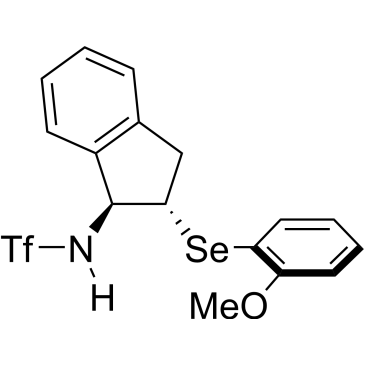 1,1,1-Trifluoro-N-((1S,2S)-2-((2-methoxyphenyl)selanyl)-2,3-dihydro-1H-inden-1-yl)methanesulfonamide|CS-0642886