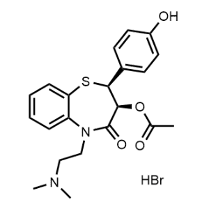 cis-1,5-Benzothiazepin-4(5H)-one, 3-(acetyloxy)-5-[2-(dimethylamino)ethyl]-2,3-dihydro-2-(4-hydroxyphenyl)-, monohydrobromide, (2S)-|CS-0643610