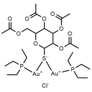Gold(1+), [μ-[1-(thio-κS:κS)-β-D-glucopyranose 2,3,4,6-tetraacetato]]bis(triethylphosphine)di-, chloride|CS-0647151