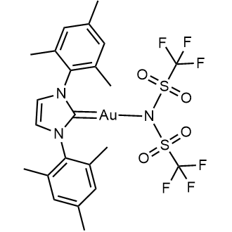 Bis-[1,3-Bis(2,4,6-trimethylphenyl)-1,3-dihydro-2H-imidazol-2-ylidene][1,1,1-trifluoro-N-[(trifluoromethyl)sulfonyl]methanesulfonamidato-κN]gold|CS-0647157