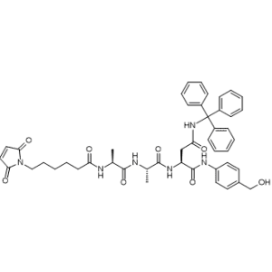 (S)-2-((S)-2-((S)-2-(6-(2,5-Dioxo-2,5-dihydro-1H-pyrrol-1-yl)hexanamido)propanamido)propanamido)-N1-(4-(hydroxymethyl)phenyl)-N4-tritylsuccinamide|CS-0648153