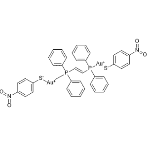 [μ-[1,1′-(1E)-1,2-Ethenediylbis[1,1-diphenylphosphine-κP]]]bis(4-nitrobenzenethiolato-κS)digold|CS-0649227