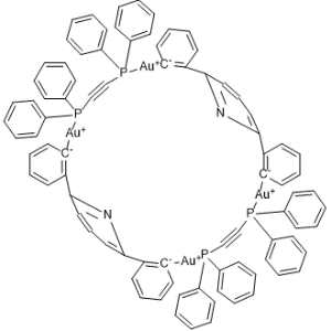 Gold, bis[μ-[1,2-ethynediylbis[diphenylphosphine-κP]]]bis[μ-(2,6-pyridinediyldi-2,1-phenylene)]tetra-, cyclo|CS-0649352