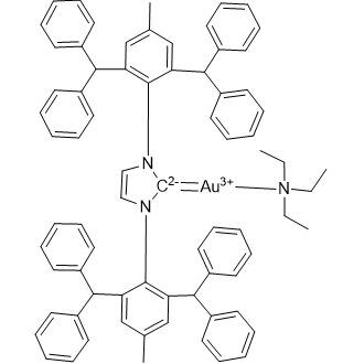 [1,3-Bis[2,6-bis(diphenylmethyl)-4-methylphenyl]-1,3-dihydro-2H-imidazol-2-ylidene]hydroxygold|CS-0649785