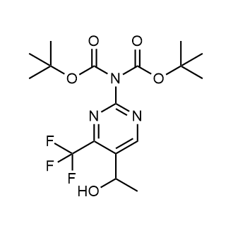 Di-tert-butyl (5-(1-hydroxyethyl)-4-(trifluoromethyl)pyrimidin-2-yl)iminodicarbonate|CS-0651074