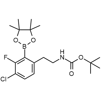 tert-Butyl (4-chloro-3-fluoro-2-(4,4,5,5-tetramethyl-1,3,2-dioxaborolan-2-yl)phenethyl)carbamate|CS-0651361